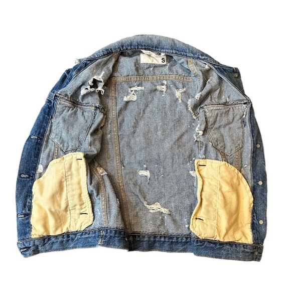 Rag & Bone Tattered Indigo Distressed Denim Jean Vest Size Small - Picture 6 of 6